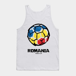 Romania Football Country Flag Tank Top